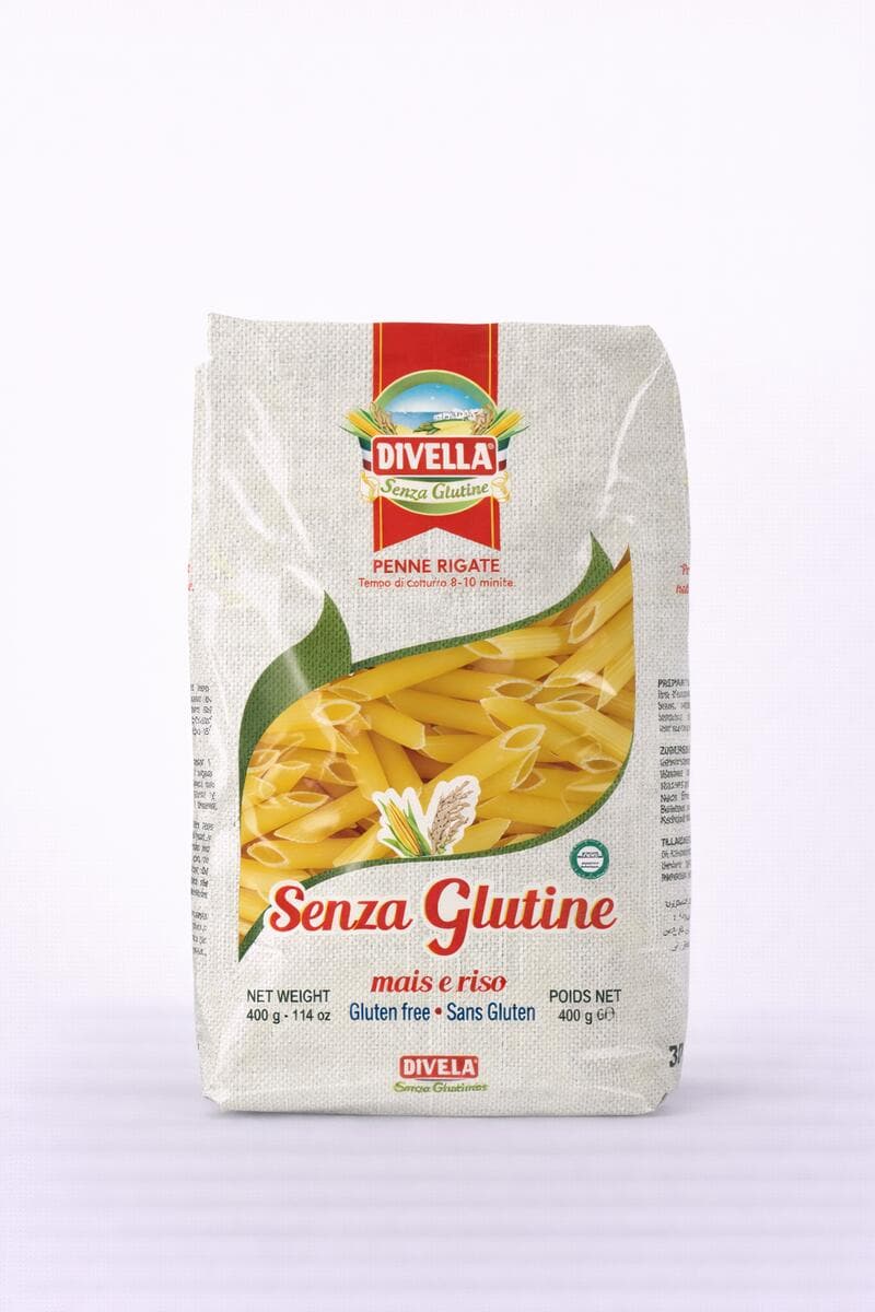 Penne Ziti Rigate. 400grs. sin gluten. DIVELLA